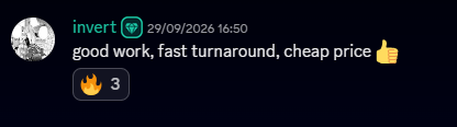 Discord review screenshot from invert.